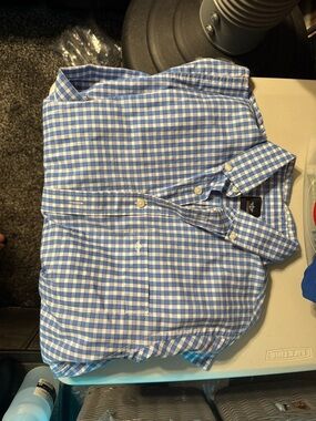 Dockers Light Blue and White Gingham Button-Down Shirt